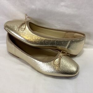****NEW**** AFEESTSING Gold Women's Ballet Flats SZ 7M